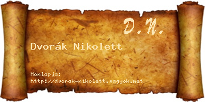 Dvorák Nikolett névjegykártya