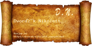 Dvorák Nikolett névjegykártya
