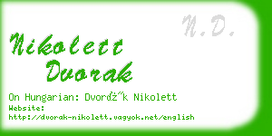 nikolett dvorak business card